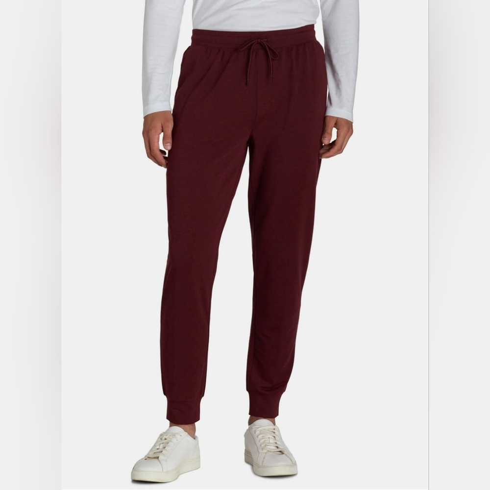 Athletic Works Claret Heather Jogger Sweatpants Elastic Cuffs